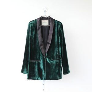 Anthropologie Cartonnier Metallic Green Blazer